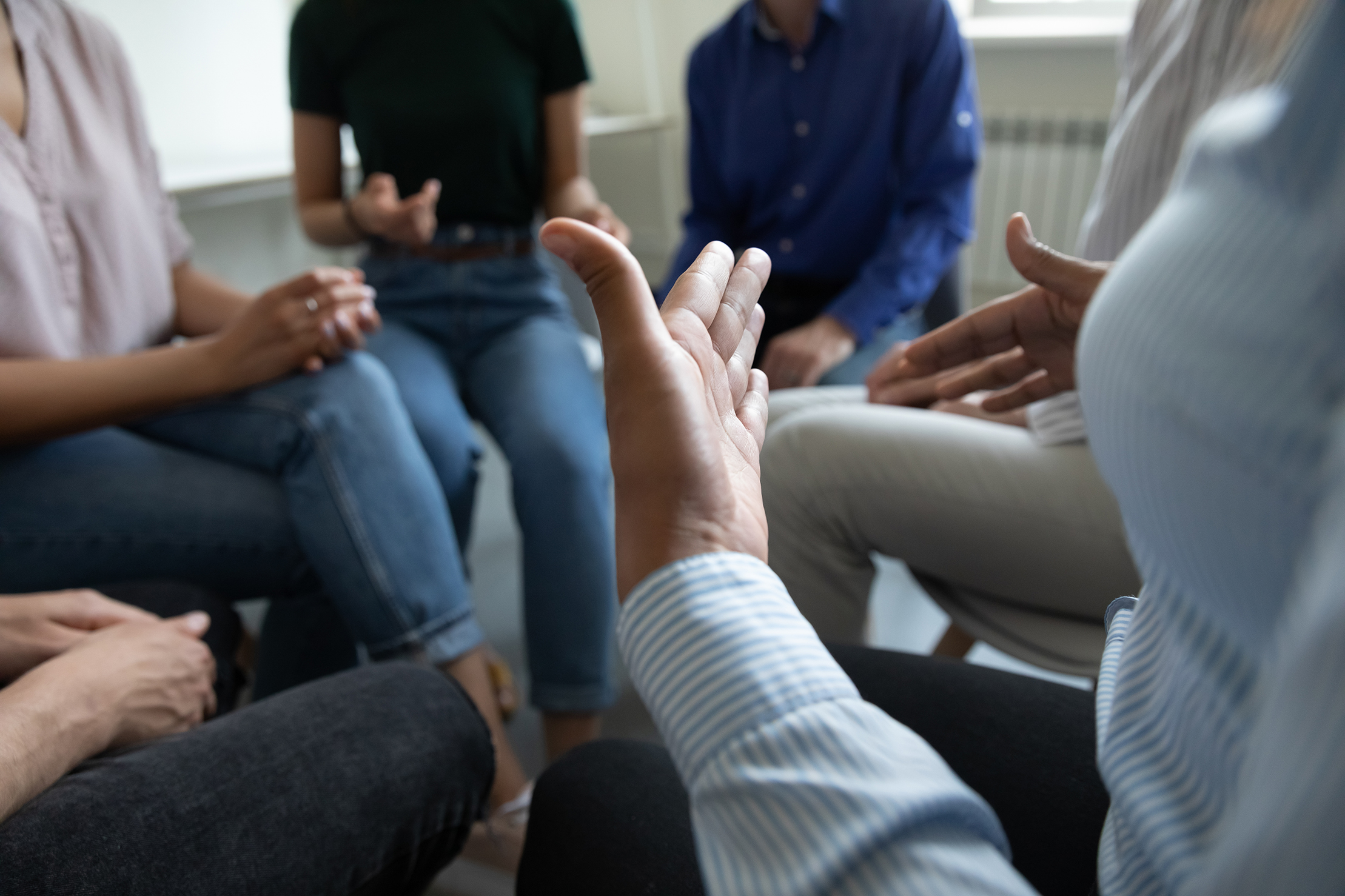 Several women discussing ideas